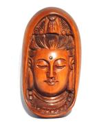 Boxwood Netsuke van een Kwan-yin Masker, Antiek en Kunst, Ophalen of Verzenden