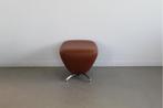1x Leolux Caruzzo Hocker – Cognac Leer, Niet ingevuld, Niet ingevuld, Minder dan 50 cm, Ophalen of Verzenden