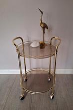 Vintage Trolley  - bartafel Hollywood Regency, Huis en Inrichting, Tafels | Bijzettafels, Ophalen, Gebruikt, 55 tot 75 cm, Glas
