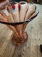 Roze vass en fruitschasl, Antiek en Kunst, Antiek | Glas en Kristal, Ophalen of Verzenden