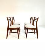 Set van 4 gerestaureerde Falsled Møbelfabrik ‘60, Huis en Inrichting, Stoelen, Hout, Ophalen of Verzenden, Zo goed als nieuw, Vier