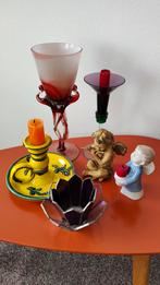 kerst engeltje porselein keramiek kandelaar vaas glas lotus, Ophalen of Verzenden