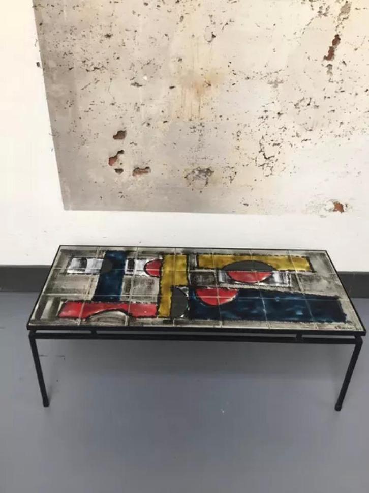 Juliette Belarti salon tafel vintage tegels jaren 70, Verzamelen, Retro, Huis en Inrichting, Ophalen
