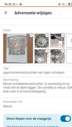 capiz schelpen kroonluchter  van Yaya home, Overige materialen, Nieuw, Ophalen of Verzenden, Ibiza boho bali