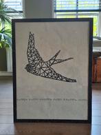 Poster met lijst - Zwaluw design, Ophalen, Zo goed als nieuw, Foto of Poster, 75 cm of meer