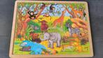 Prachtige Goki houten puzzel wilde dieren 48 stukjes., Ophalen of Verzenden, Zo goed als nieuw, Overige typen