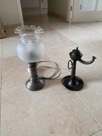 Tinnen schemerlamp en tinnen olielamp, Ophalen of Verzenden, Gebruikt