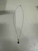 9 karaat wit goud Jewelco London - 0.9ct saffier Teardrop ke, Ophalen of Verzenden, Nieuw, Wit, Goud