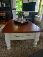 Mooie grote bruin witte houten salontafel, Huis en Inrichting, Tafels | Salontafels, Ophalen, 100 tot 150 cm, 50 tot 100 cm, Zo goed als nieuw