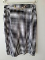 Damesrok klassiek, pied-de-poule print blauw/wit, gevoerd. R, Ophalen of Verzenden, Zo goed als nieuw, Blauw, Knielengte