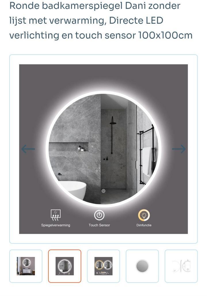 Badkamerspiegel 100cm directe verlichting *NIEUW*, Huis en Inrichting, Badkamer | Badtextiel en Accessoires, Nieuw, Overige typen