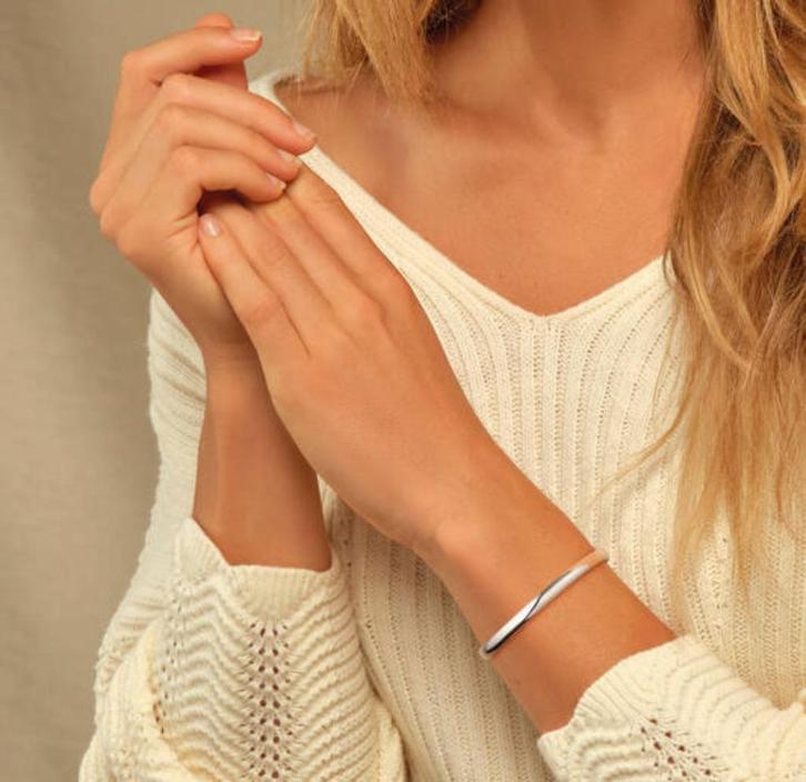 Nieuwe massieve slaven armband zilver dames kwaliteit, Sieraden, Tassen en Uiterlijk, Armbanden, Nieuw, Zilver, Zilver, Met edelsteen