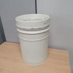 Metalen vlamdovende afvalbak wit - 30 liter, Gebruikt, Ophalen of Verzenden, 20 tot 30 liter, Metaal