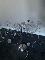 Hanglamp en glaspegels, Huis en Inrichting, Lampen | Vloerlampen, Ophalen, Gebruikt, Metaal, Minder dan 100 cm