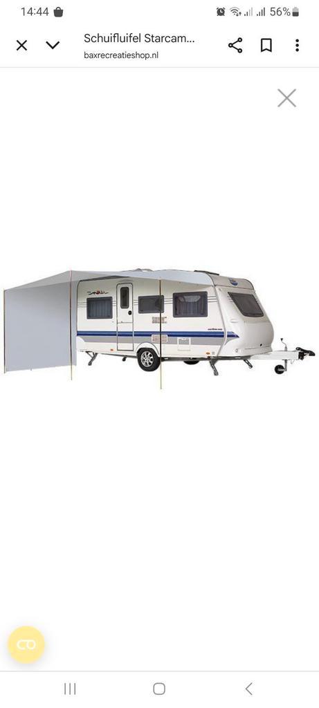 Starcamp schuifluifel palermo maat 8 met pees en stokken, Caravans en Kamperen, Caravan accessoires, Gebruikt, Ophalen of Verzenden