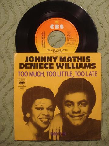 Johnny Mathis & Deniece Williams 7": Too much, little, late  beschikbaar voor biedingen