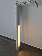 tube light TL balk retro lamp hanglamp jaren 80 grijs metaal, Gebruikt, Ophalen of Verzenden, Retro, Metaal