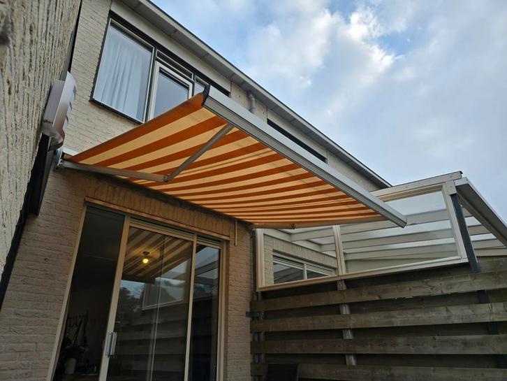 Elektrisch Knikarmscherm - Zelf Demonteren!, Tuin en Terras, Zonneschermen, Gebruikt, Knikarmscherm, 150 tot 300 cm, 250 cm tot 450 cm