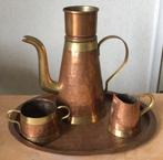 Koperen met messing koffie of thee set, Ophalen of Verzenden
