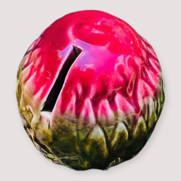 Antieke majolica Artisjok Spaarpot - Decoratief & Zeldzaam!, Verzamelen, Spaarpotten, Zo goed als nieuw, Object of Gebouw, Steen, Aardewerk of Keramiek