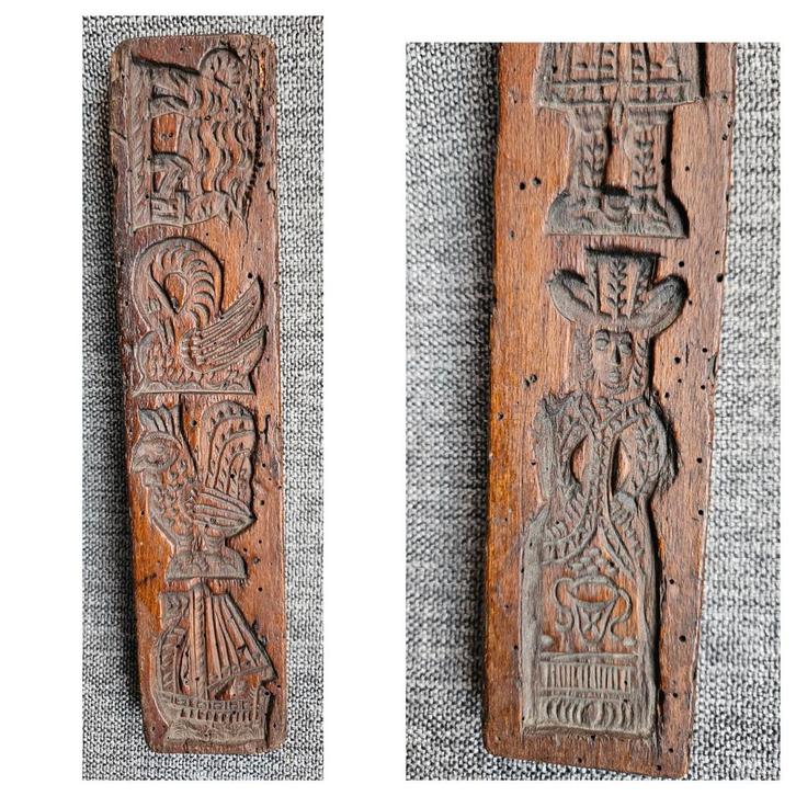 19e eeuws handgestoke dubbelzijdige hollandse Speculaasplank, Antiek en Kunst, Antiek | Overige Antiek, Ophalen of Verzenden
