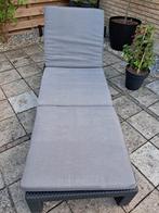 Allibert Daytona Deluxe Ligbed - Antraciet met Kussens, Tuin en Terras, Ligbedden, Ophalen, Zo goed als nieuw, Wicker, Verstelbaar