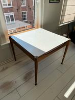 Vintage teakhouten eettafel met omkeerbaar blad (Pastoe?), Ophalen, Gebruikt, 50 tot 100 cm, Design