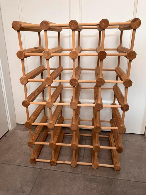 Vintage houten wijnrek houten - 24 flessen, Huis en Inrichting, Woonaccessoires | Wijnrekken, Gebruikt, Minder dan 50 cm, Hout