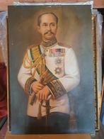 Olieverfschilderij Koning Thailand - 115x75 cm, Antiek en Kunst, Ophalen of Verzenden