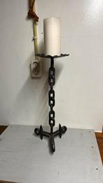Vintage Brutalist Gietijzeren Kandelaar - Stompkaars, Ophalen of Verzenden, Gebruikt, Metaal