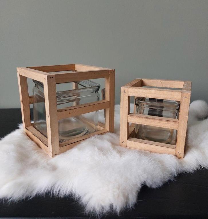 Waxine wood Countryfield Windlicht hout Kaarsenhouder Nieuw, Huis en Inrichting, Woonaccessoires | Kandelaars en Kaarsen, Nieuw