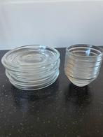 Glazen theetips en bordjes, Huis en Inrichting, Keuken | Servies, Nieuw, Ophalen of Verzenden, Effen, Glas