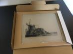 Glazen plaat ( muismat).  etching. the windmill 1641, Ophalen of Verzenden