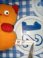 Hema oranje poes knuffeltje met klittenband 12 cm, Ophalen of Verzenden