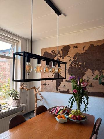 Hanglamp, industrieel, zwart, metaal, 5 lampen