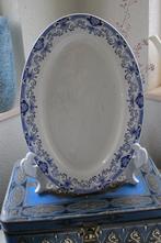 grote ovale schaal, blauw wit, Antiek en Kunst, Antiek | Schalen, Ophalen of Verzenden