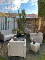 Loungeset met bank, 2 stoelen en tafel, Tuin en Terras, Ophalen, 4 zitplaatsen, Kunststof, Gebruikt