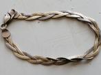 Armband- gevlochten-zilver-gehalte 925, lengte 18 cm, Ophalen of Verzenden, Zo goed als nieuw, Zilver, Zilver