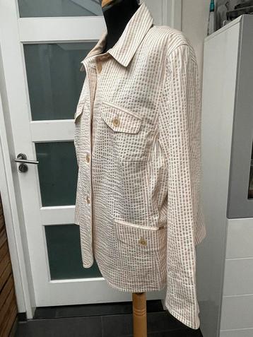 Avant-Garde stretch zomer jasje colbertje 48 beige strepen beschikbaar voor biedingen