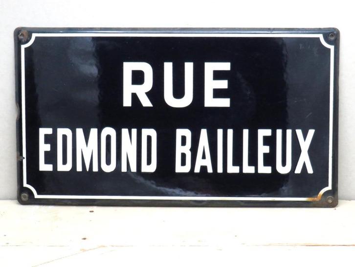 Frans straatnaambord “Rue Edmond Bailleux”, Antiek en Kunst, Curiosa en Brocante, Ophalen of Verzenden