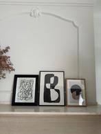 3 zwarte en bruine kaders met abstracte prenten designs, Antiek en Kunst, Ophalen