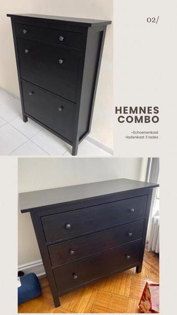 Hemnes ladekast 3 lades en schoenenkast
