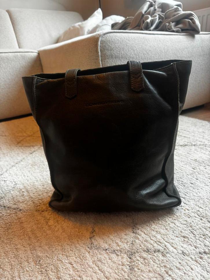 Cowboy Bag Groen Leer Shopper, Sieraden, Tassen en Uiterlijk, Tassen | Damestassen, Gebruikt, Shopper, Groen, Ophalen of Verzenden