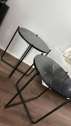 LIVARNO home bijzettafels 2x zwart marmer, Minder dan 55 cm, Rond, Nieuw, Ophalen