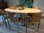 Vintage tafel wit ovaal eettafel, Huis en Inrichting, Tafels | Eettafels, Ophalen, 50 tot 100 cm, Zo goed als nieuw, 150 tot 200 cm