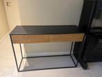 Halkastje sidetable zwart staal mangohout, Huis en Inrichting, Tafels | Sidetables, Ophalen, Gebruikt, 100 tot 150 cm, Metaal
