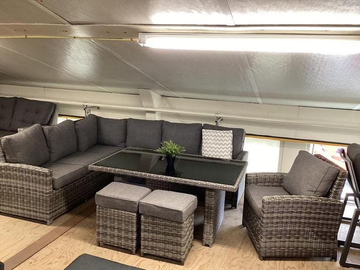 Dining loungeset Wicker hoekbank Diningtafel, Tuin en Terras, Tuinsets en Loungesets, Nieuw, Wicker, Stoel, Ophalen of Verzenden