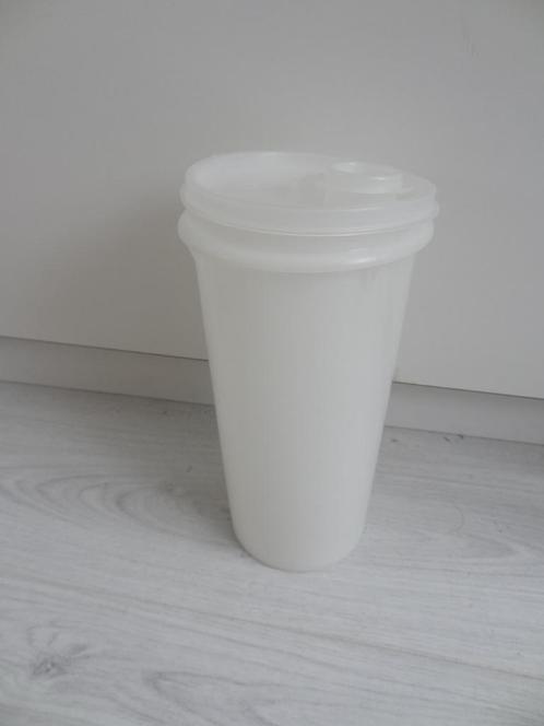 Tupperware voorraadbus met schenktuit, Huis en Inrichting, Keuken | Tupperware, Gebruikt, Overige typen, Wit, Ophalen of Verzenden