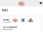 2 tickets VAK PR PSV - Heerenveen KNVB beker middennlijn, Twee personen, Februari