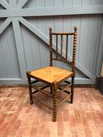 Bobbin knobbel houten stoel cottage vintage antiek brocante, Ophalen, Bruin, Eén, Hout
